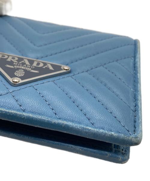 PRADA（プラダ）PRADA (プラダ) NAPPA IMPUNTURE 二つ折り財布 1MV204 107A スカイブルーの古着・服飾アイテム