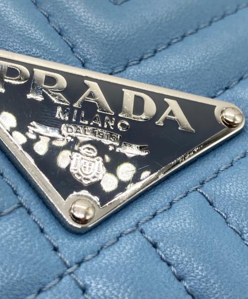 PRADA（プラダ）PRADA (プラダ) NAPPA IMPUNTURE 二つ折り財布 1MV204 107A スカイブルーの古着・服飾アイテム