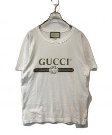 GUCCI（グッチ）の古着「ロゴ ウォッシュドオーバーサイズ Tシャツ　440103-X3F05」｜ホワイト