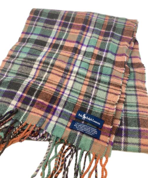 POLO RALPH LAUREN（ポロ・ラルフローレン）POLO RALPH LAUREN (ポロ・ラルフローレン) カシミヤブレンドマフラー マフラー グリーンの古着・服飾アイテム