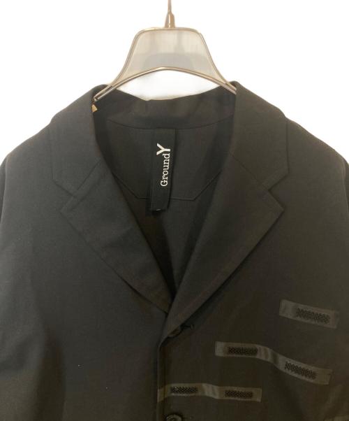 GROUND Y（グラウンドワイ）GROUND Y (グラウンドワイ) T/Wギャバジンバックテープロングシャツジャケット　ステンカラーコート　GR-J14-100 ブラック サイズ:1の古着・服飾アイテム