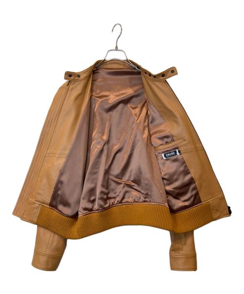 BEAMS（ビームス）BEAMS (ビームス) シングルライダースジャケット/ラムレザージャケット/4218-0116-856 ブラウン サイズ:Lの古着・服飾アイテム