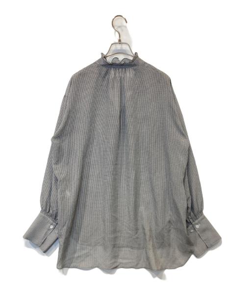 Spick and Span（スピック＆スパン）Spick and Span (スピック＆スパン) ミニギンガムチェックフリルカラーブラウス 24051200302010 ブラック×ホワイト サイズ:FREEの古着・服飾アイテム