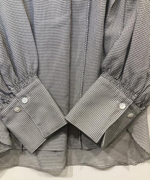 Spick and Span（スピック＆スパン）Spick and Span (スピック＆スパン) ミニギンガムチェックフリルカラーブラウス 24051200302010 ブラック×ホワイト サイズ:FREEの古着・服飾アイテム