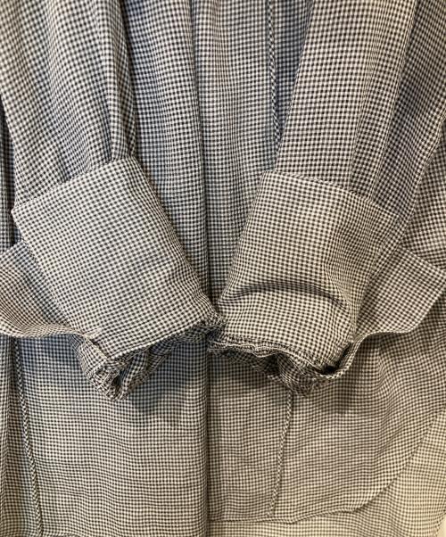 Spick and Span（スピック＆スパン）Spick and Span (スピック＆スパン) ミニギンガムチェックフリルカラーブラウス 24051200302010 ブラック×ホワイト サイズ:FREEの古着・服飾アイテム