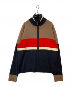 WALES BONNERウェールズボナー）の古着「GEORGE ZIP KNIT CARDIGAN　MA21KN01-KN01-9351」｜ブラウン