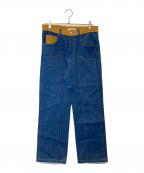 WALES BONNERウェールズボナー）の古着「コーデュロイ切替ダブルニーデニムパンツ」｜インディゴ