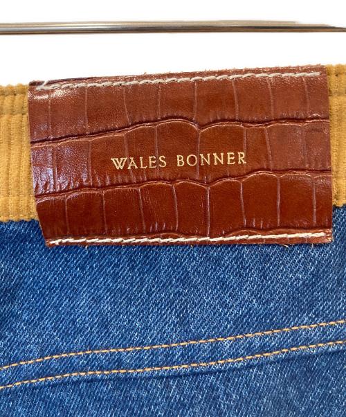 WALES BONNER（ウェールズボナー）WALES BONNER (ウェールズボナー) コーデュロイ切替ダブルニーデニムパンツ インディゴ サイズ:S30の古着・服飾アイテム