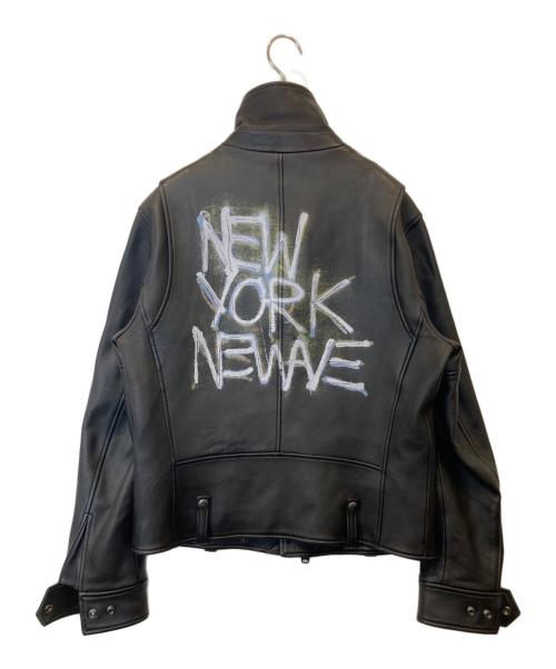 COACH（コーチ）COACH (コーチ) Jean-Michel Basquiat (ジャン ミシェル バスキア) コラボレザーダブルライダースジャケット ブラック サイズ:Mの古着・服飾アイテム