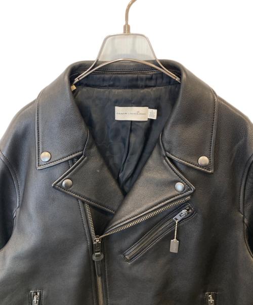 COACH（コーチ）COACH (コーチ) Jean-Michel Basquiat (ジャン ミシェル バスキア) コラボレザーダブルライダースジャケット ブラック サイズ:Mの古着・服飾アイテム