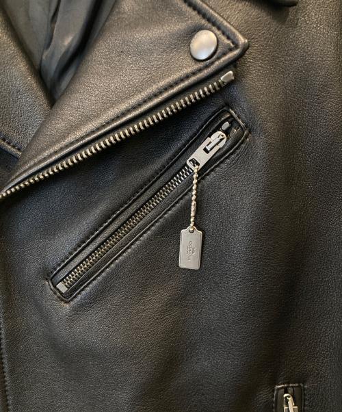 COACH（コーチ）COACH (コーチ) Jean-Michel Basquiat (ジャン ミシェル バスキア) コラボレザーダブルライダースジャケット ブラック サイズ:Mの古着・服飾アイテム