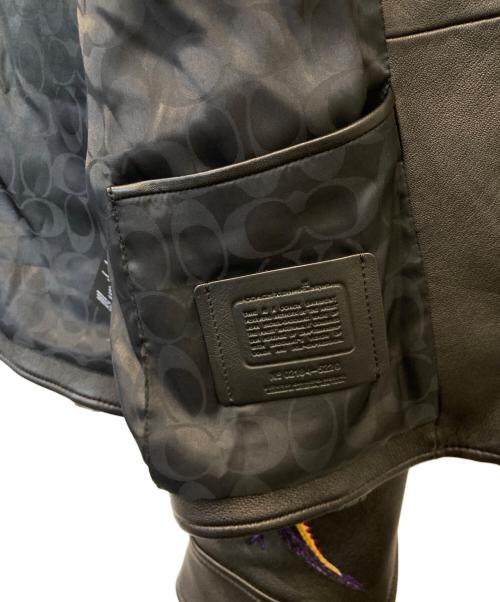 COACH（コーチ）COACH (コーチ) Jean-Michel Basquiat (ジャン ミシェル バスキア) コラボレザーダブルライダースジャケット ブラック サイズ:Mの古着・服飾アイテム