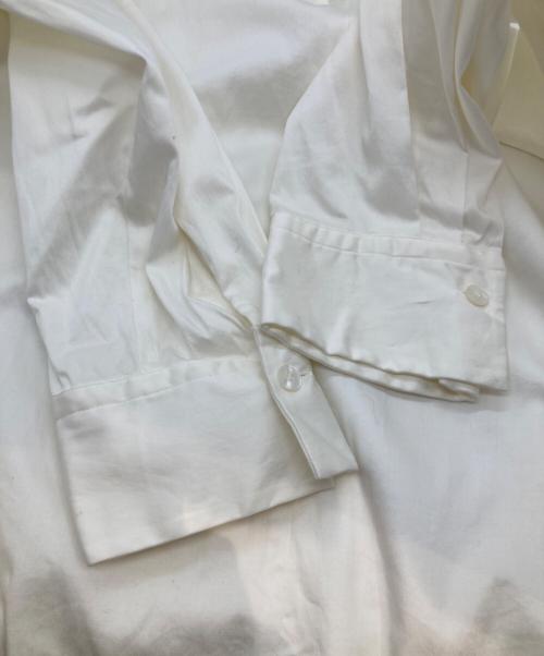 BALLSEY（ボールジィ）BALLSEY (ボールジィ) ハイカウントサテン ネックフリルブラウス 11-01-04-01131 アイボリー サイズ:36の古着・服飾アイテム