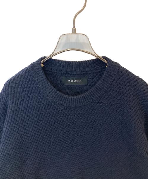 vainl archive（ヴァイナルアーカイブ）VAINL ARCHIVE (ヴァイナルアーカイブ) クルーネックニット/2219F 023 ネイビー サイズ:Mの古着・服飾アイテム
