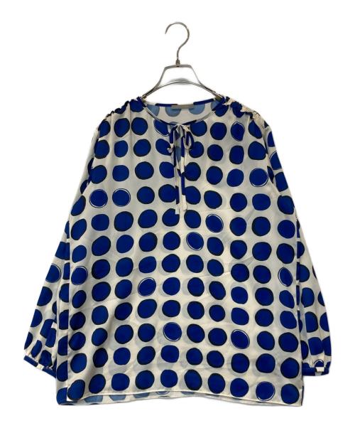 theory luxe（セオリーリュクス）theory luxe (セオリーリュクス) Circle Print Sorina ドットブラウス 03-3108200 ブルー サイズ:38の古着・服飾アイテム