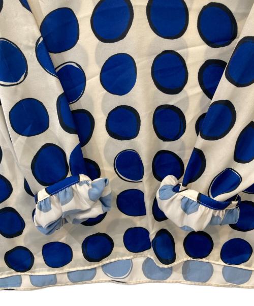 theory luxe（セオリーリュクス）theory luxe (セオリーリュクス) Circle Print Sorina ドットブラウス 03-3108200 ブルー サイズ:38の古着・服飾アイテム