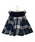 BURBERRY BLUE LABELバーバリーロンドンブルーレーベル）の古着「ニットロングスカート」｜ブラック×グリーン