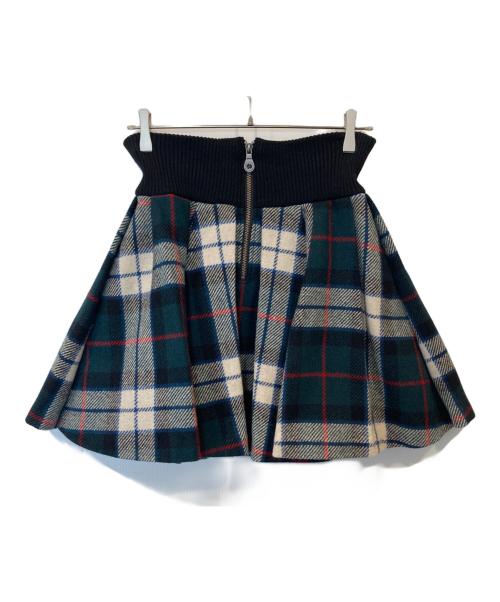 BURBERRY BLUE LABEL（バーバリーロンドンブルーレーベル）BURBERRY BLUE LABEL (バーバリーロンドンブルーレーベル) ニットロングスカート ブラック×グリーン サイズ:38の古着・服飾アイテム