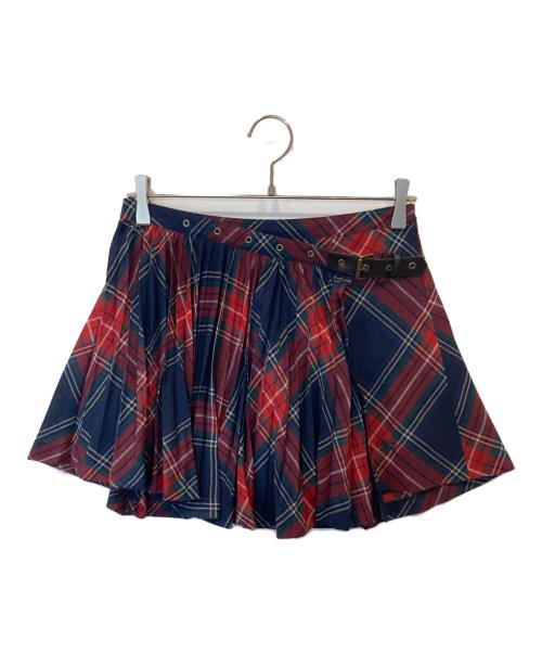 BURBERRY BLUE LABEL（バーバリーロンドンブルーレーベル）BURBERRY BLUE LABEL (バーバリーロンドンブルーレーベル) ラップスカート レッド サイズ:38の古着・服飾アイテム