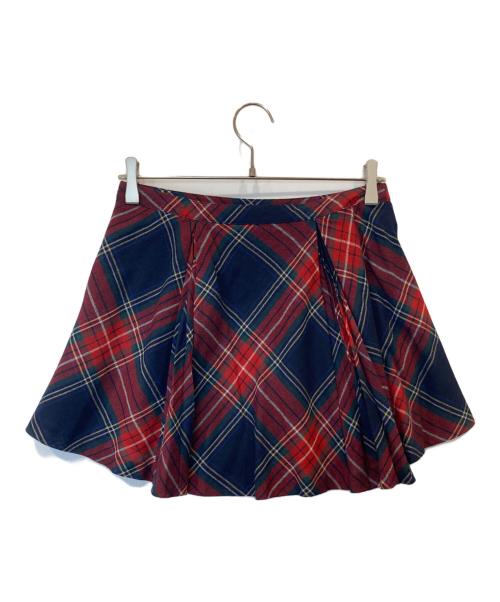 BURBERRY BLUE LABEL（バーバリーロンドンブルーレーベル）BURBERRY BLUE LABEL (バーバリーロンドンブルーレーベル) ラップスカート レッド サイズ:38の古着・服飾アイテム