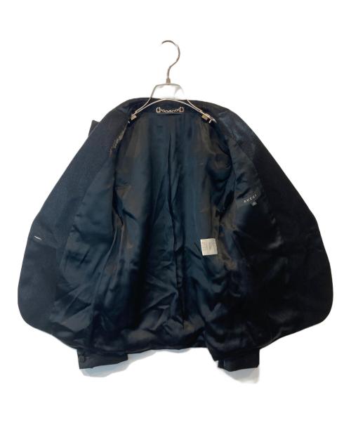 GUCCI（グッチ）GUCCI (グッチ) 裏地シルクナイロンウールジャケット 　テーラードジャケット　166771.Z0903 ブラック サイズ:42の古着・服飾アイテム