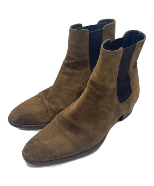 Saint Laurent Paris（サンローランパリ）Saint Laurent Paris (サンローランパリ) スウェードサイドゴアブーツ 634194 ブラウン サイズ: 44 (29㎝程）の古着・服飾アイテム