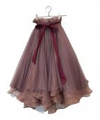 la belle etudeラベルエチュード）の古着「ボリュームロングチュールオーガンジースカート　43604006」｜ピンク
