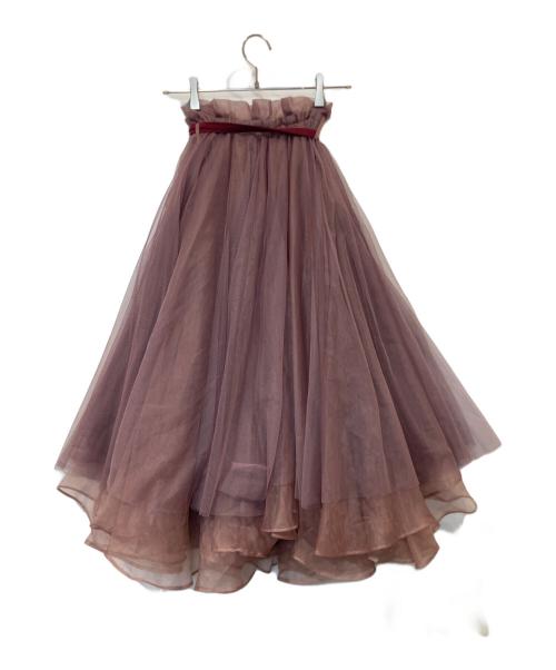 la belle etude（ラベルエチュード）la belle etude (ラベルエチュード) ボリュームロングチュールオーガンジースカート　43604006 ピンク サイズ:FREEの古着・服飾アイテム