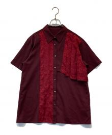 HARE（ハレ）の古着「アシメプリーツシャツ HAL06553AD」｜レッド