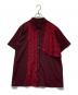 HARE（ハレ）の古着「アシメプリーツシャツ HAL06553AD」｜レッド