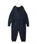 ETRE TOKYOエトレトウキョウ）の古着「Vネックニットオールインワン　1224631132-0」｜グレー