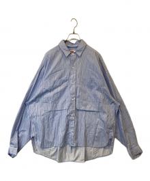 by H.（バイエイチ）の古着「ストライプシャツ」｜ブルー