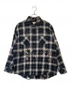 RAFUラフ）の古着「Bleached & Damaged shirt（漂白された＆ダメージシャツ）」｜ブラック