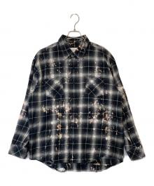 RAFU（ラフ）の古着「Bleached & Damaged shirt（漂白された＆ダメージシャツ）」｜ブラック