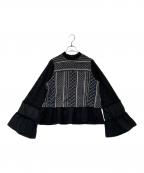 UNITED TOKYOユナイテッドトーキョー）の古着「サフランジャガードブラウス 509600012」｜ブラック