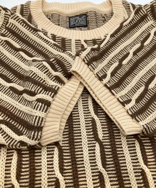 BELAFONTE（ベラフォンテ）BELAFONTE (ベラフォンテ) 3D半袖ニット ブラウン サイズ:Mの古着・服飾アイテム