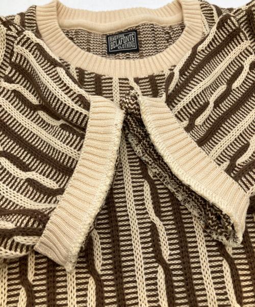 BELAFONTE（ベラフォンテ）BELAFONTE (ベラフォンテ) 3D半袖ニット ブラウン サイズ:Mの古着・服飾アイテム