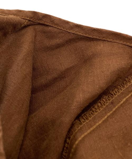 nest Robe（ネストローブ）nest Robe (ネストローブ) リネン超撥水ギャザースリーブショートシャツ 01213-1111 ブラウン サイズ:FREEの古着・服飾アイテム