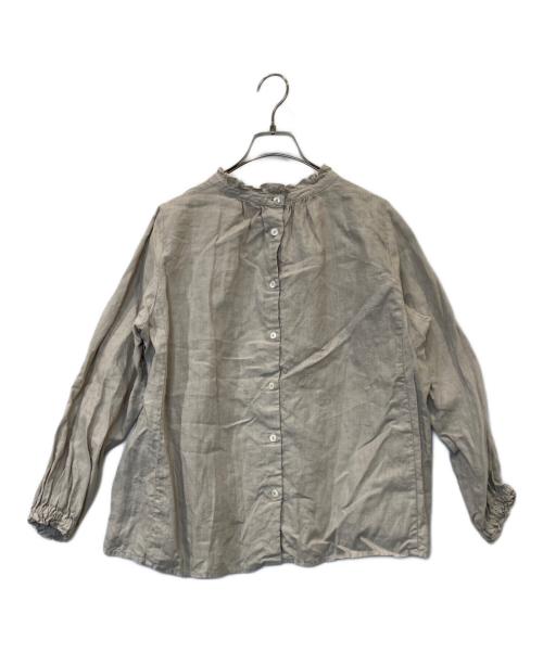 nest Robe（ネストローブ）nest Robe (ネストローブ) リネンビエラスタンドフリルブラウス 01175-1112-39 ベージュ サイズ:FREEの古着・服飾アイテム