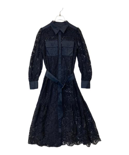 Diagram（ダイアグラム）Diagram (ダイアグラム) レースアーミーシャツワンピース 31122-01 ネイビー サイズ:36の古着・服飾アイテム