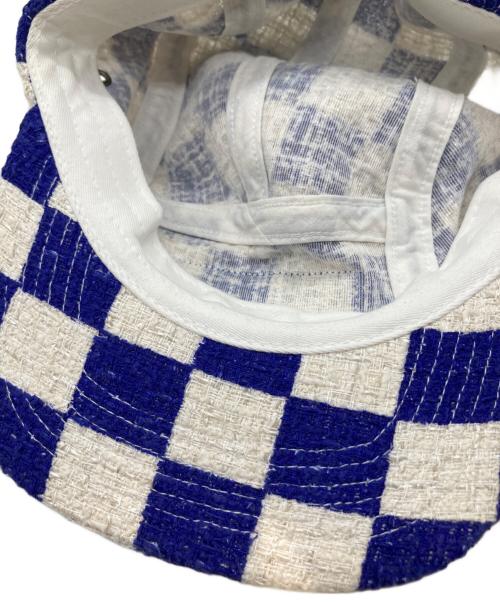 SUPREME（シュプリーム）Supreme (シュプリーム) Checkerboard Boucle Camp Cap チェッカーボードブークレキャンプキャップ アイボリー×ブルーの古着・服飾アイテム
