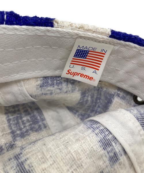 SUPREME（シュプリーム）Supreme (シュプリーム) Checkerboard Boucle Camp Cap チェッカーボードブークレキャンプキャップ アイボリー×ブルーの古着・服飾アイテム