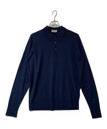 JOHN SMEDLEY（ジョンスメドレー）の古着「DORSET プルオーバーニットシャツ CA45550」｜ネイビー
