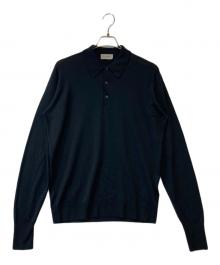 JOHN SMEDLEY（ジョンスメドレー）の古着「DORSET プルオーバーニットシャツ」｜ブラック