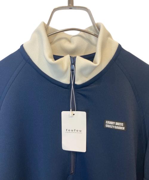 foufou（フーフー）foufou (フーフー) track candy half zip onepiece トラックキャンディーハーフジップワンピース FF242OP09 ネイビーの古着・服飾アイテム