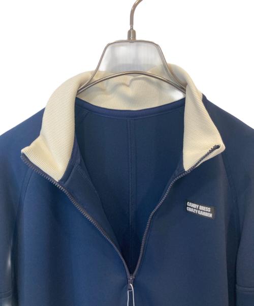 foufou（フーフー）foufou (フーフー) track candy half zip onepiece トラックキャンディーハーフジップワンピース FF242OP09 ネイビーの古着・服飾アイテム