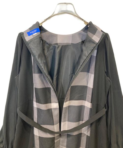 BLUE LABEL CRESTBRIDGE（ブルーレーベルクレストブリッジ）BLUE LABEL CRESTBRIDGE (ブルーレーベルクレストブリッジ) スムージーサテンパーシャルチェックドレス 55J24-462-07 ブラック サイズ:38の古着・服飾アイテム