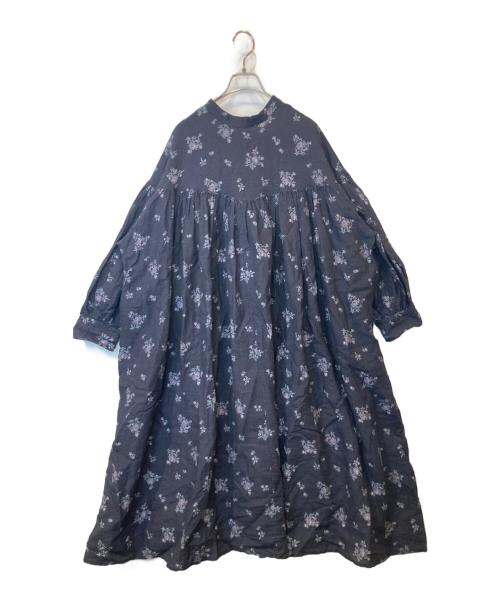 nest Robe（ネストローブ）nest Robe (ネストローブ) ヴィンテージフラワープリント2wayギャザードレス 01253-1076 ブラック サイズ:FREEの古着・服飾アイテム