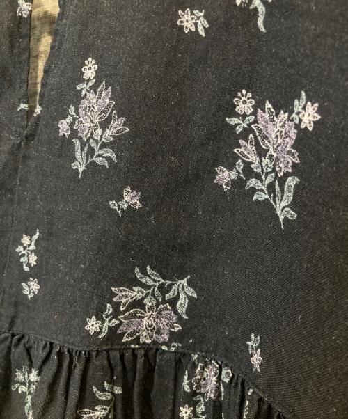 nest Robe（ネストローブ）nest Robe (ネストローブ) ヴィンテージフラワープリント2wayギャザードレス 01253-1076 ブラック サイズ:FREEの古着・服飾アイテム