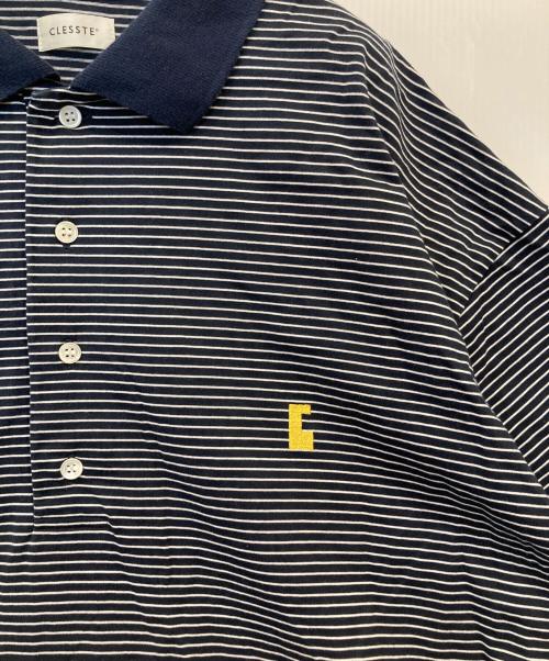 CLESSTE（クレスト）CLESSTE (クレスト) MBROIDERY LOGO STRIPED S/S POLO（刺繍ロゴストライプS/Sポロ）CLS-SH-2525 ネイビー サイズ:Freeの古着・服飾アイテム